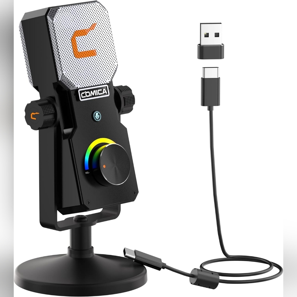 New Comica STA-U1 USB Condenser Microphone for Gaming with RGB Light!